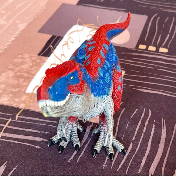 2011 Schleich Blue Red Tyrannosaurus Rex Dinosaur T-Rex D-73527 Figure - Picture 2 of 12